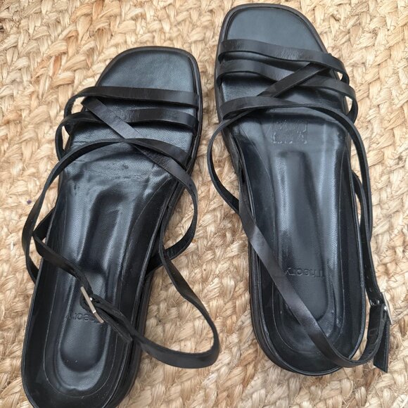 Black Strappy Theory Sandals - Picture 3 of 4